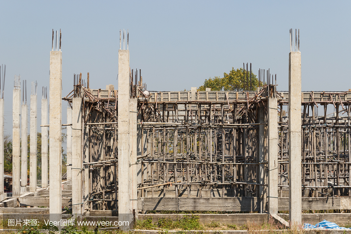 寺庙在建造过程中的结构